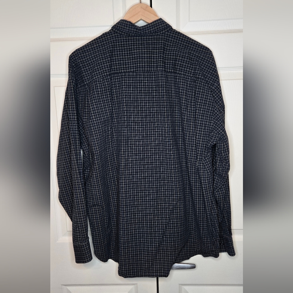 Croft & Barrow Men’s Stretch Button-Down Shirt – Black Plaid, XL - Picture 4 of 4